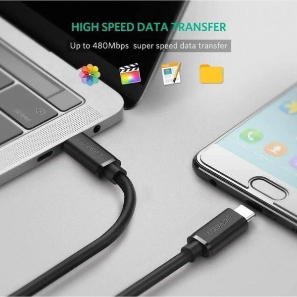 Дата кабель USB-C to USB-C 2.0m US286 3A Black Ugreen (10306) 10306 фото
